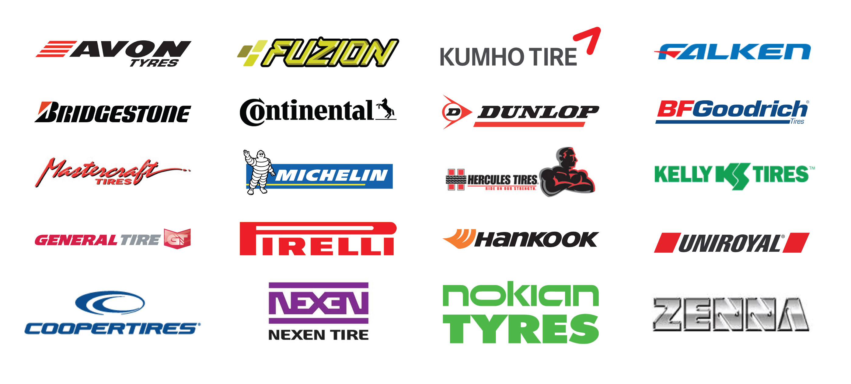Tire brand logos